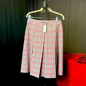Plaid Women's Skirt in Pink and Gray